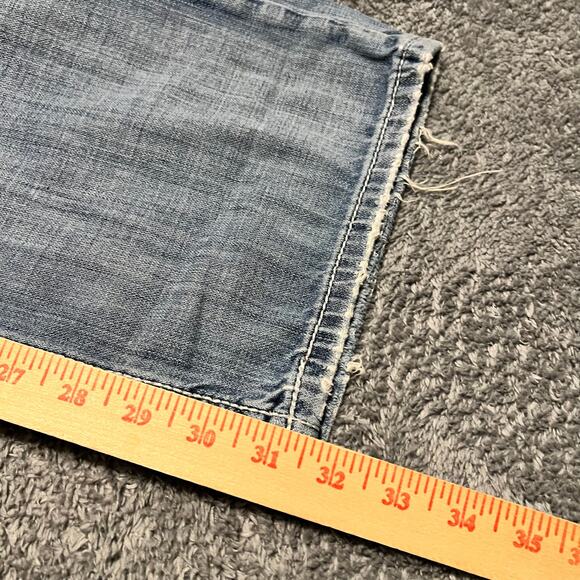 BKE Derek Jeans Mens 33 Blue Straight Leg Thick Stitch Denim Western (33x31.5) - Picture 10 of 11